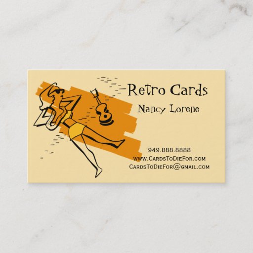 Customizable Aloha in Yellow &amp; Gold - Retro Business Cards