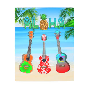 Aloha Island Ukuleles Metal Print