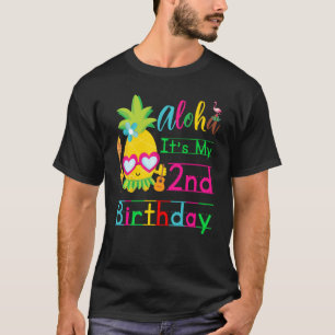 Aloha It S My 2nd Birthday Hawaii Second Girls Lua T-Shirt