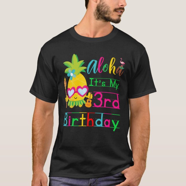 Aloha It's My 3Rd Birthday Hawaii Second Girls Lua T-Shirt (Front)
