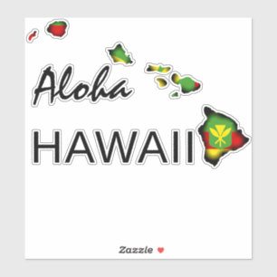 ALOHA - KANAKA MAOLI HAWAII ISLANDS BLK STICKER