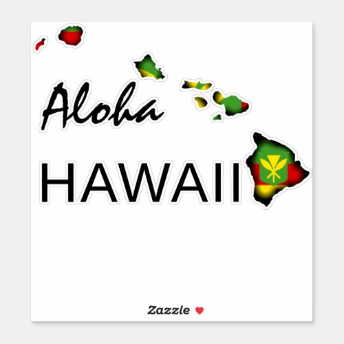 ALOHA _ KANAKA MAOLI HAWAII ISLANDS BLK STICKER