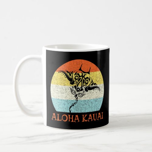 Aloha Kauai Vintage Hawaiian Island Tribal Stingra Coffee Mug