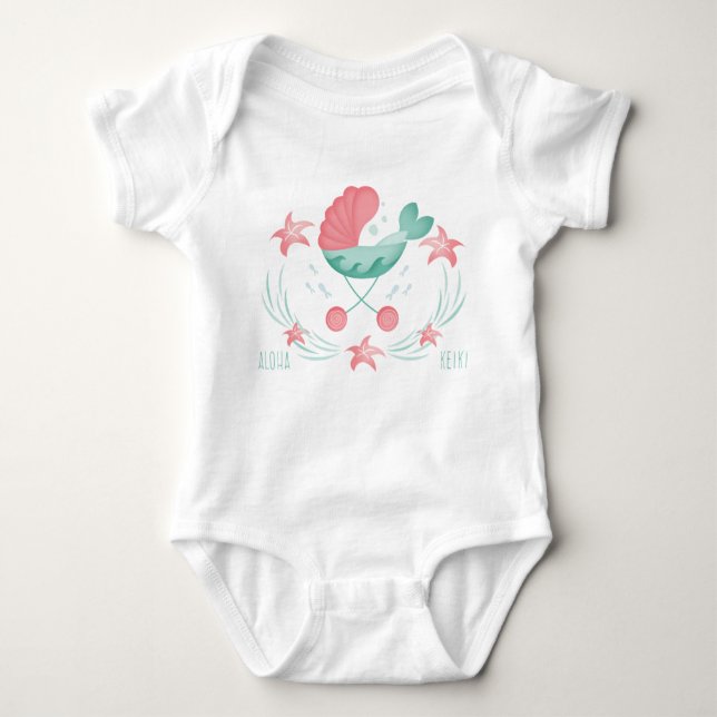 Aloha Keiki Mermaid Stroller Baby Bodysuit (Front)