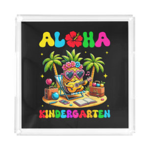 Aloha Kindergarten Pineapple Hawaii Back to School Acrylic Tray