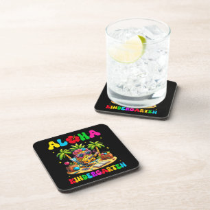 Aloha Kindergarten Pineapple Hawaii Back to School Beverage Coaster