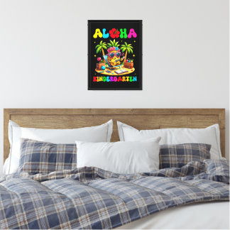 Aloha Kindergarten Pineapple Hawaii Back to School Canvas Print