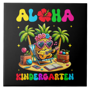 Aloha Kindergarten Pineapple Hawaii Back to School Ceramic Tile