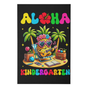 Aloha Kindergarten Pineapple Hawaii Back to School Faux Canvas Print