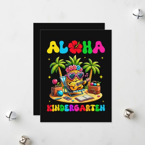 Aloha Kindergarten Pineapple Hawaii Back to School Holiday Card