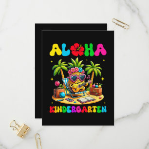 Aloha Kindergarten Pineapple Hawaii Back to School Invitation Postcard
