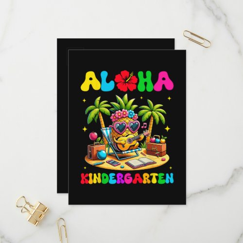 Aloha Kindergarten Pineapple Hawaii Back to School Invitation Postcard