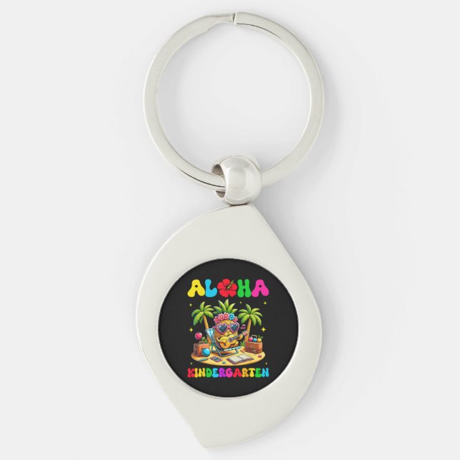 Aloha Kindergarten Pineapple Hawaii Back to School Keychain (Front)