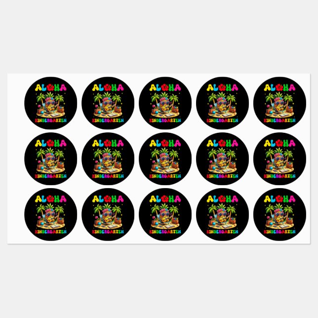 Aloha Kindergarten Pineapple Hawaii Back to School Labels (Sheet)