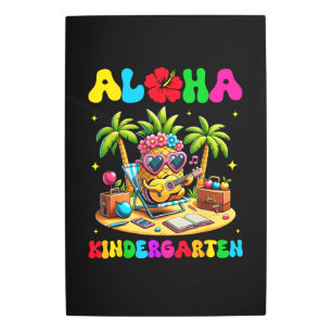 Aloha Kindergarten Pineapple Hawaii Back to School Metal Print