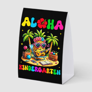 Aloha Kindergarten Pineapple Hawaii Back to School Paper Table Tent