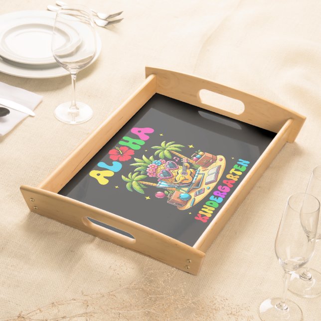 Aloha Kindergarten Pineapple Hawaii Back to School Serving Tray (Front)
