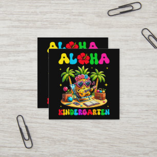 Aloha Kindergarten Pineapple Hawaii Back to School Square Business Card