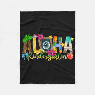 Aloha Kindergarten Teacher Life Summer Beach Vacat Fleece Blanket