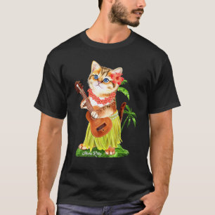 Aloha Kitten Hula Summer Cat Cute T-Shirt