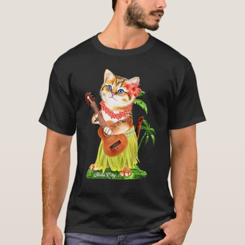 Aloha Kitten Hula Summer Cat Cute T_Shirt