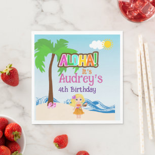 Aloha Luau Birthday Napkins