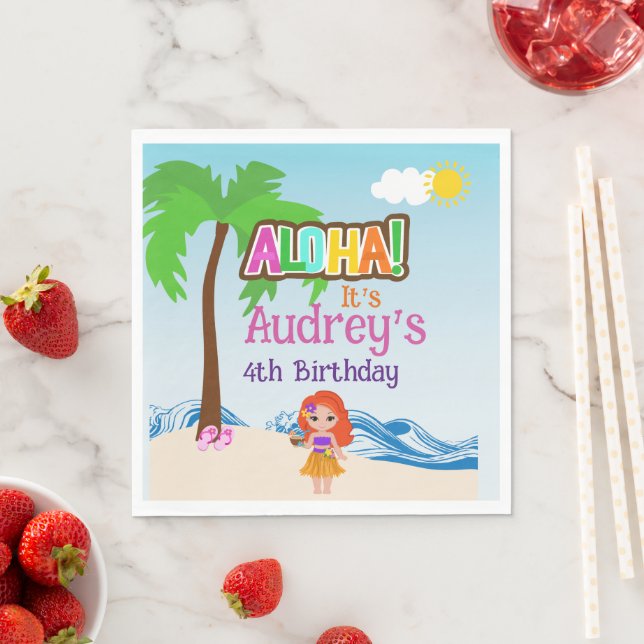 Aloha Luau Birthday Napkins (Insitu)