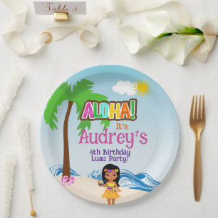 Aloha Luau Birthday Paper Plates