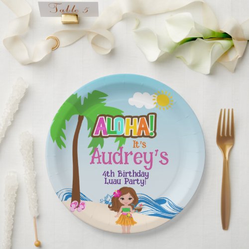 Aloha Luau Birthday Paper Plates