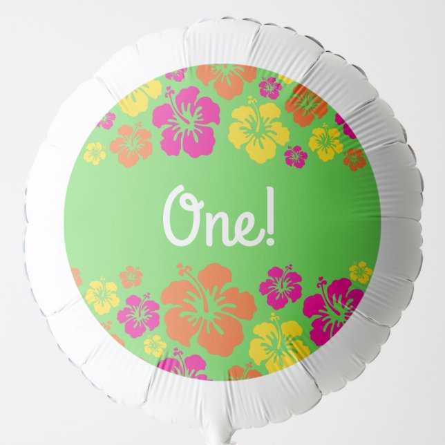 Aloha Luau Birthday Party Balloon (Front)