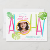 Aloha Luau Birthday Tropical Photo Invitation (Front)