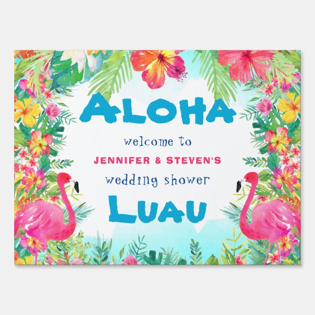 Aloha Luau Bridal Shower Welcome Sign (Front)