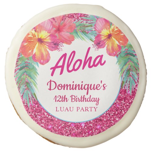 Aloha Luau Hawaiian Tropical Hibiscus Sugar Cookie