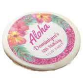 Aloha Luau Hawaiian Tropical Hibiscus Sugar Cookie (Angled)