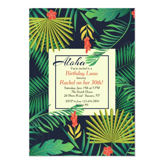 aloha luau invitation zazzle