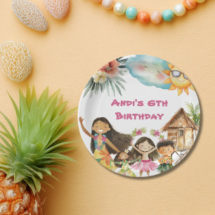 Aloha Luau Kids Birthday Paper Plates