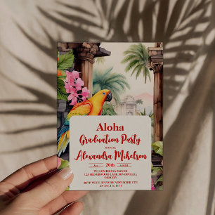 Aloha Luau Party Tropical Graduation Invitation