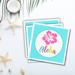 Aloha Luau Party Tropical Hibiscus Summer Paper Napkins