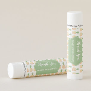 Aloha Luau Pineapple Pattern Thank You Party Favor Lip Balm