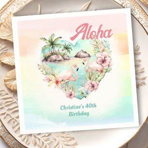 Aloha Luau Summer 40th Birthday Beach Tropical Napkins