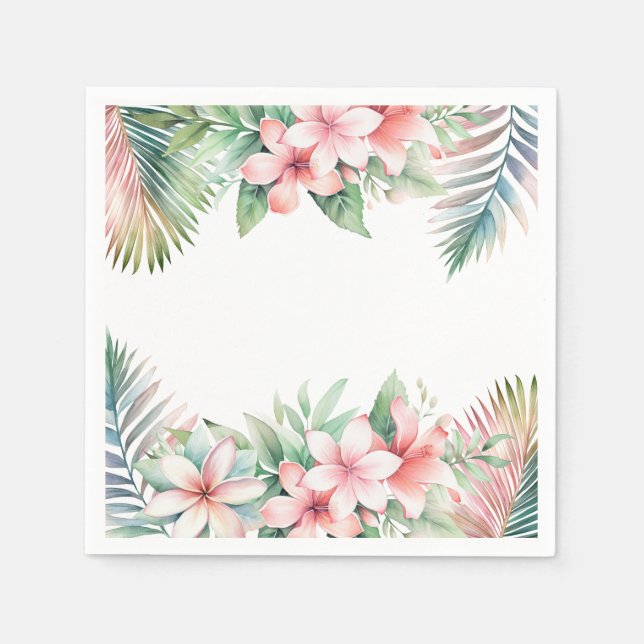 Aloha Luau Tropical Adult Birthday Napkins (Front)