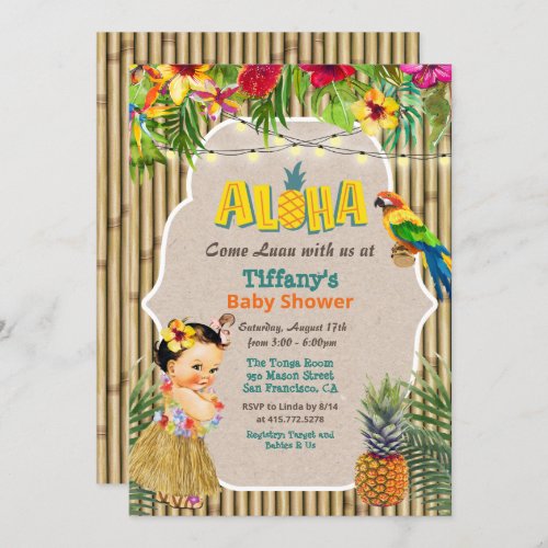 Aloha Luau Tropical Baby Shower Invitation