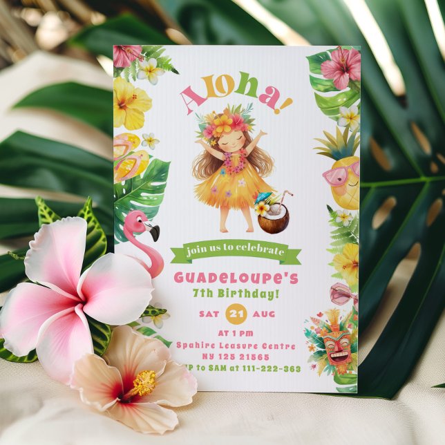 Aloha Luau Tropical birthday party  Invitation (Creator Uploaded)