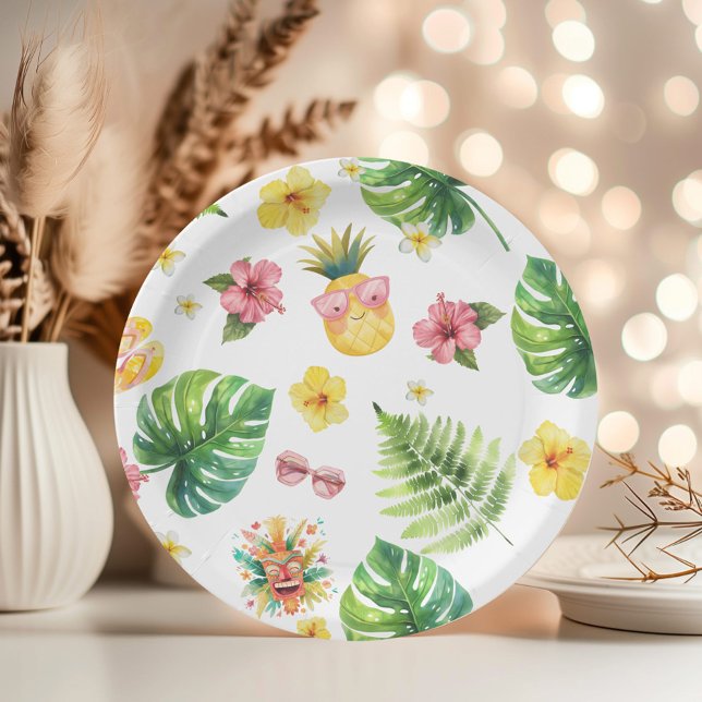 Aloha Luau Tropical birthday party  Paper Plates (Creator Uploaded)