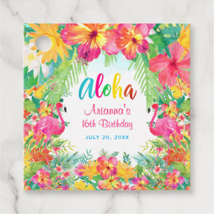 Aloha Luau Tropical Flamingo  Favor Tags