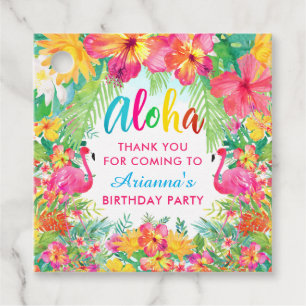Aloha Luau Tropical Flamingo Thank You Favor Tags