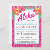 Aloha hawaiian hula on over tropical girl birthday invitation