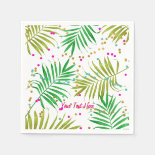 Aloha Luau Tropical Leaves Birthday Party Napkins