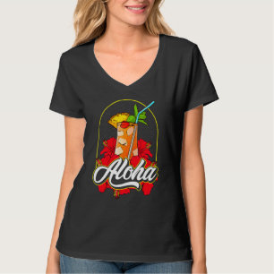 Aloha Mai Tai Cocktail From Hawaii With Pretty Hib T-Shirt