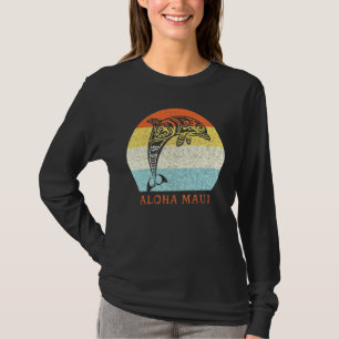 Aloha Maui Vintage Hawaiian Island Tribal Dolphin T-Shirt